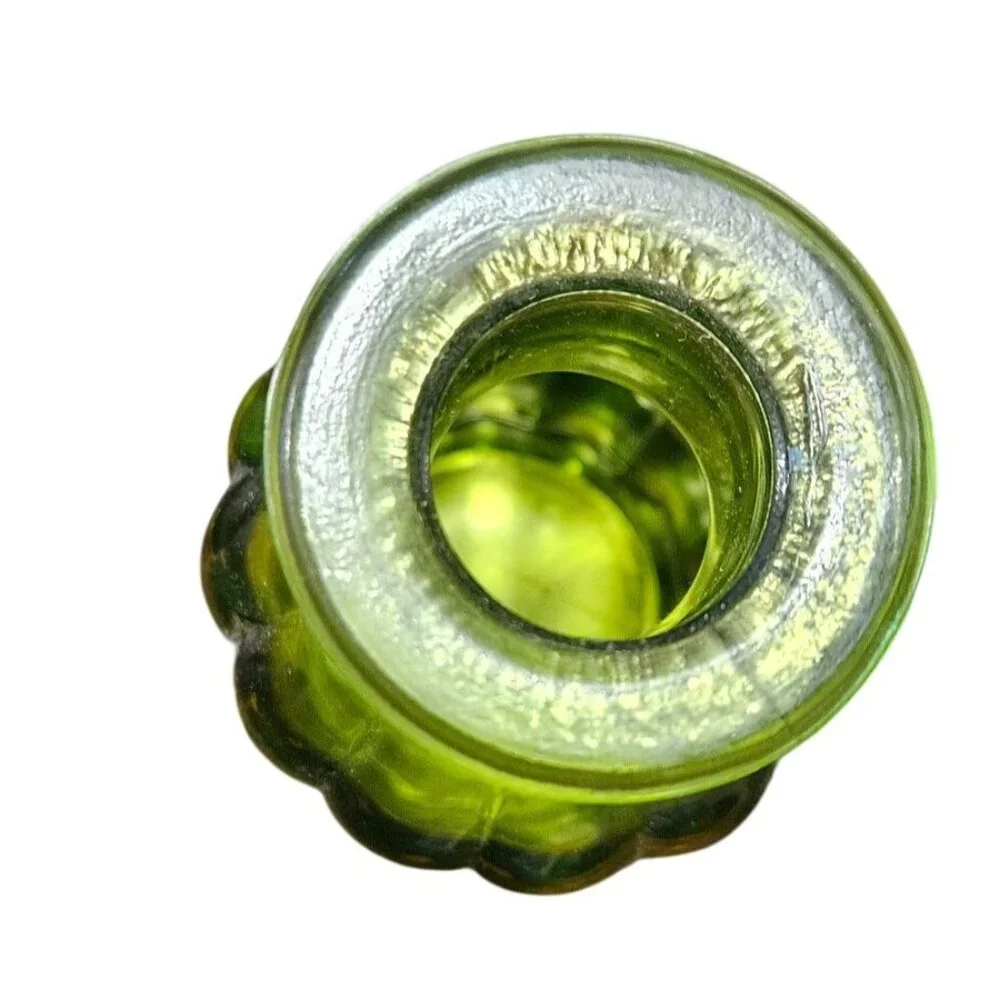 3 Green Decore Brass Gosling Figurine Pier 1 Glass‎ Bottle Asian Ceramic Vase